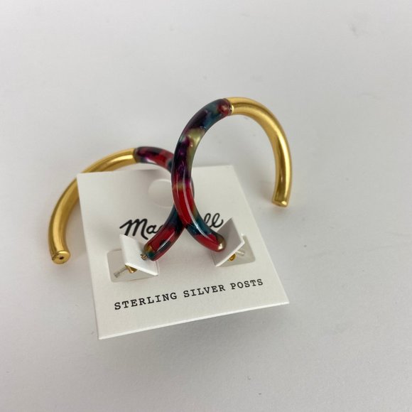 NWT Madewell Half Acetate Hoop Earrings - Picture 4 of 6
